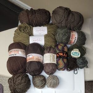 Assorted Wool Yarn Bundle in Earth Tones